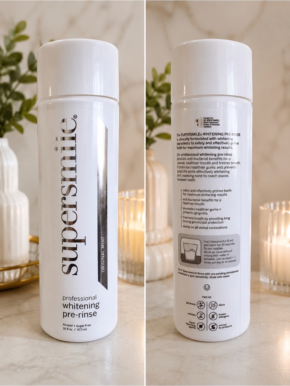 SUPERSMILE Professional Whitening Pre-Rinse – Original Mint 16 fl oz Brand New